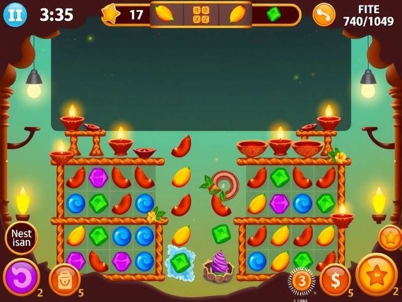 Choco Rush India game screenshot showing colorful chocolate levels